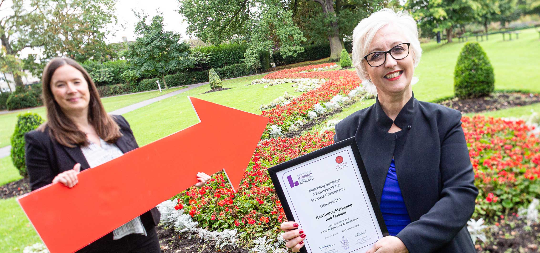Jude and Mags Celebrating Institute Of Leadership and Management Accreditation